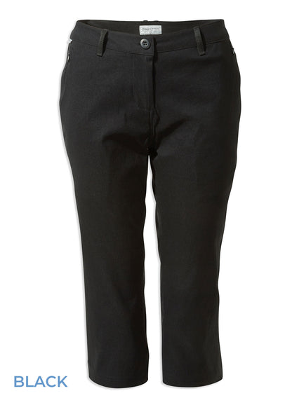 Black Craghoppers Kiwi Pro Crop II Trousers