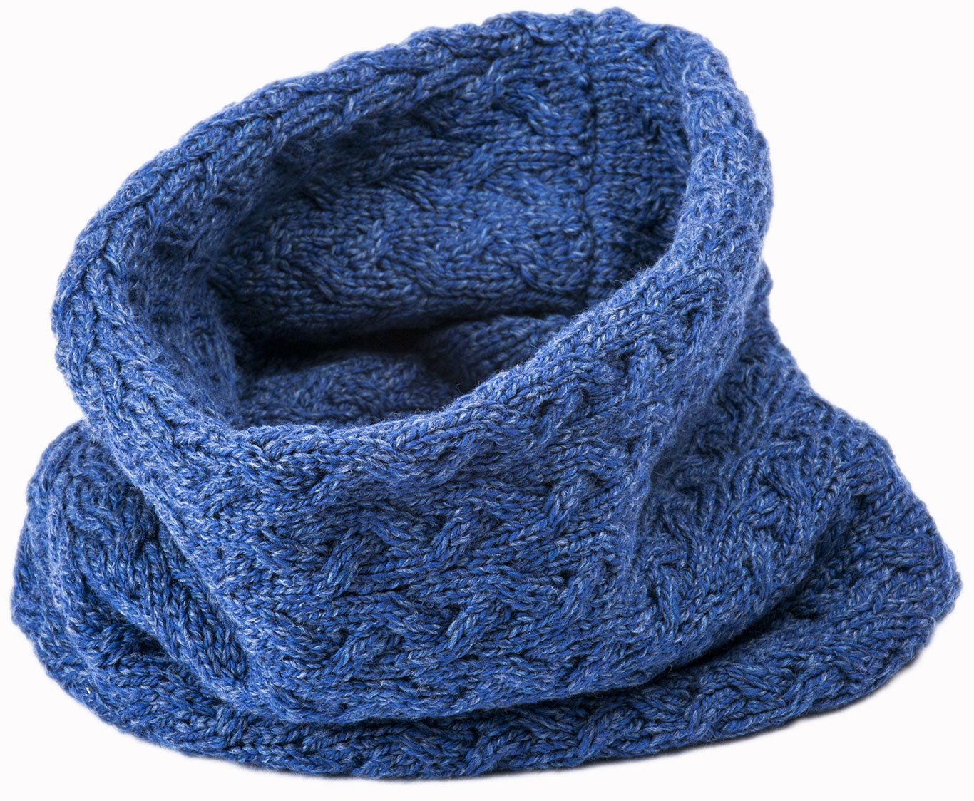 Blue Aran Merino Wool Snood 