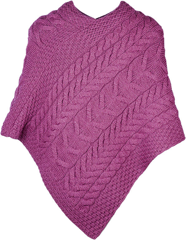 Plum knit poncho wool 