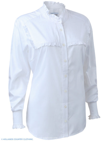 Carlota Ladies Frilly Front Shirt by Hartwell in white
