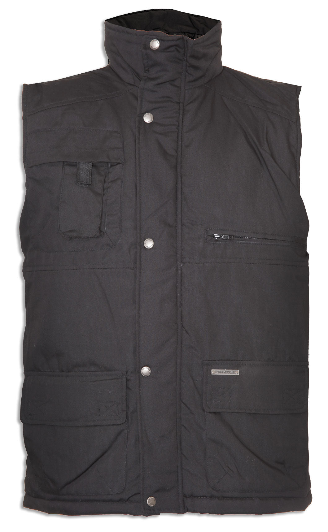 black Champion Peak Multi-Pocket Padded Body warmer  