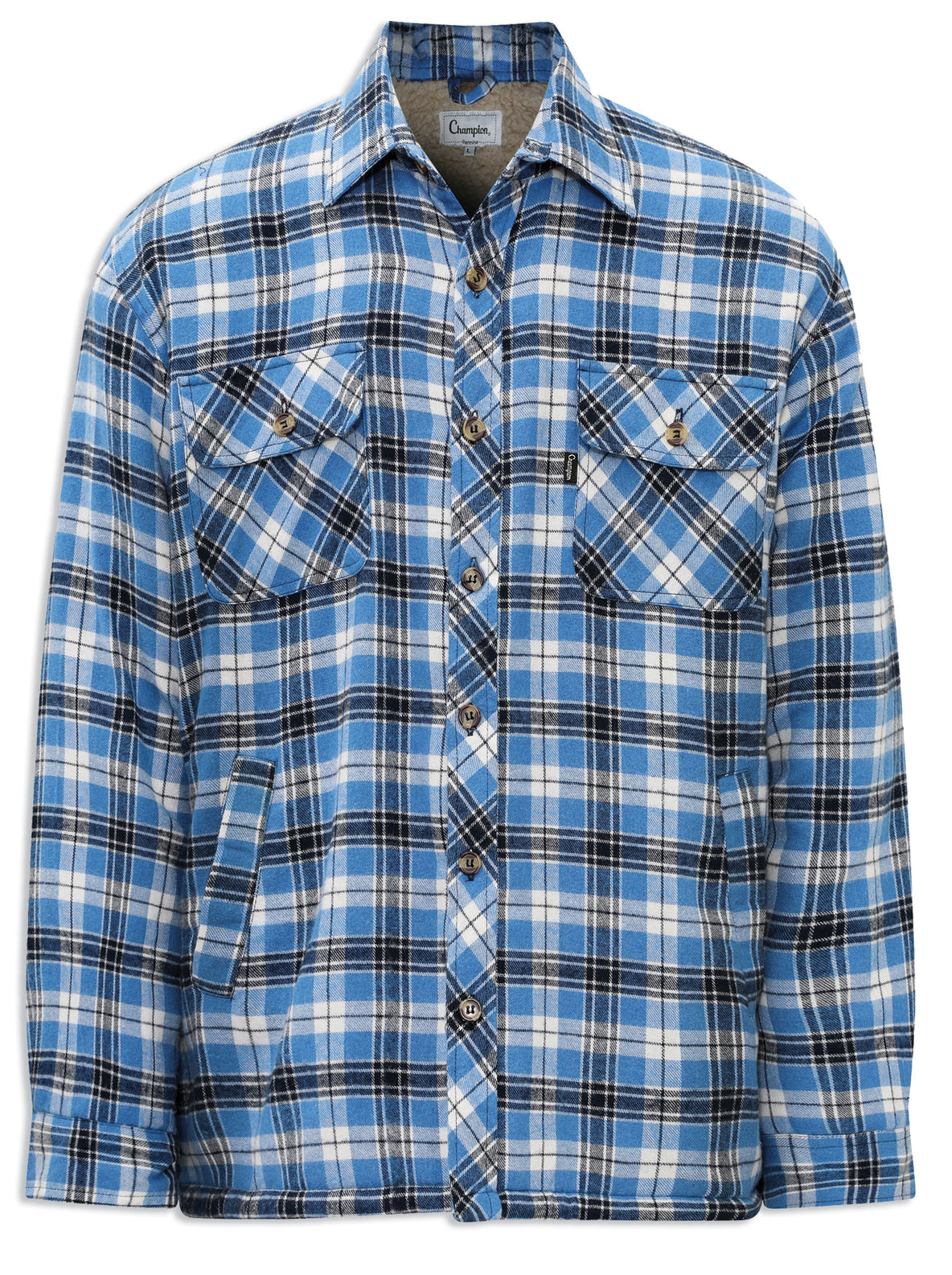 Fleece Lined Flannel Shirt - Blue Navy Tartan