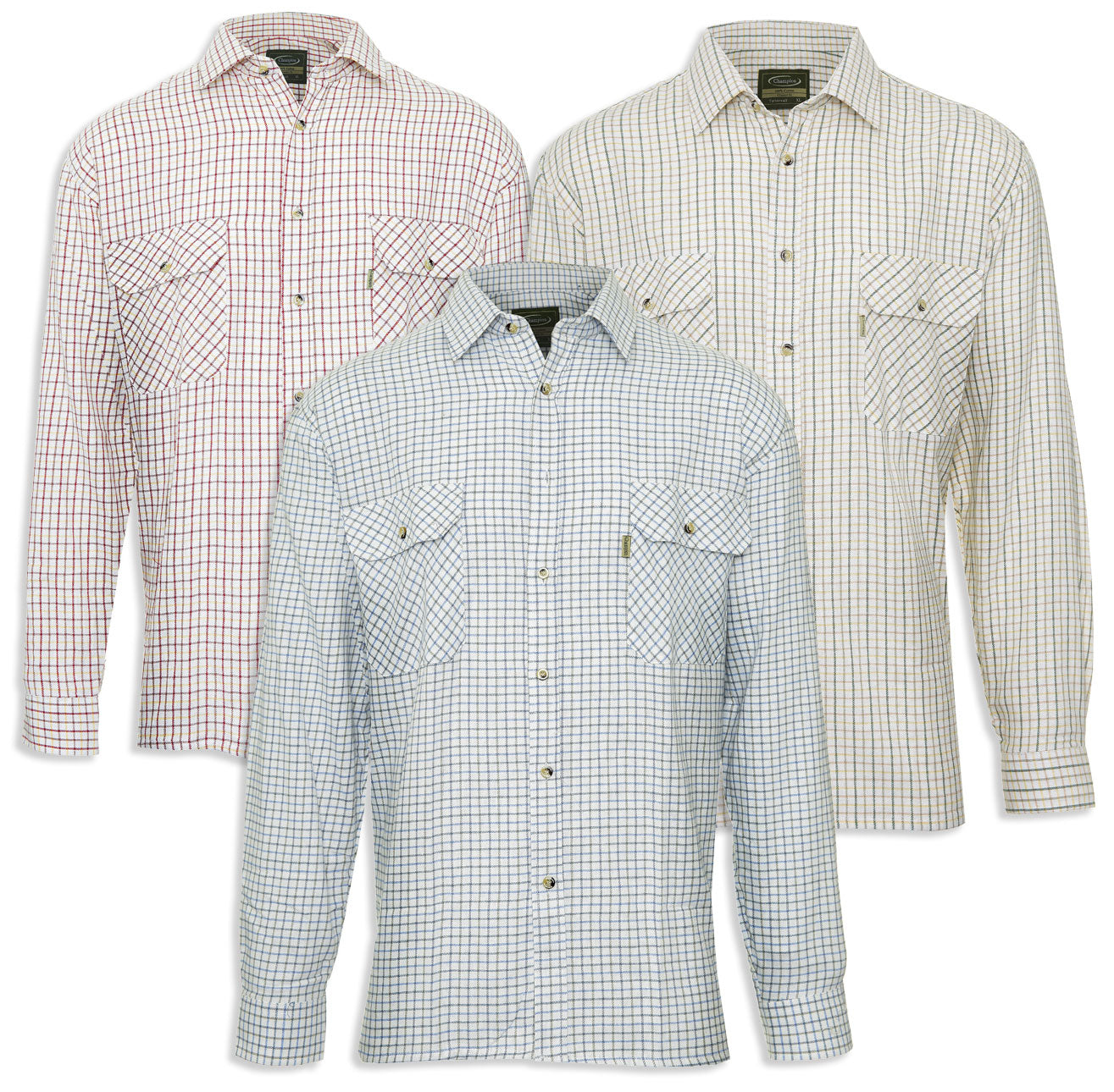 Champion 100% Cotton Tattersall Check Shirt with two chest pockets with button flaps 