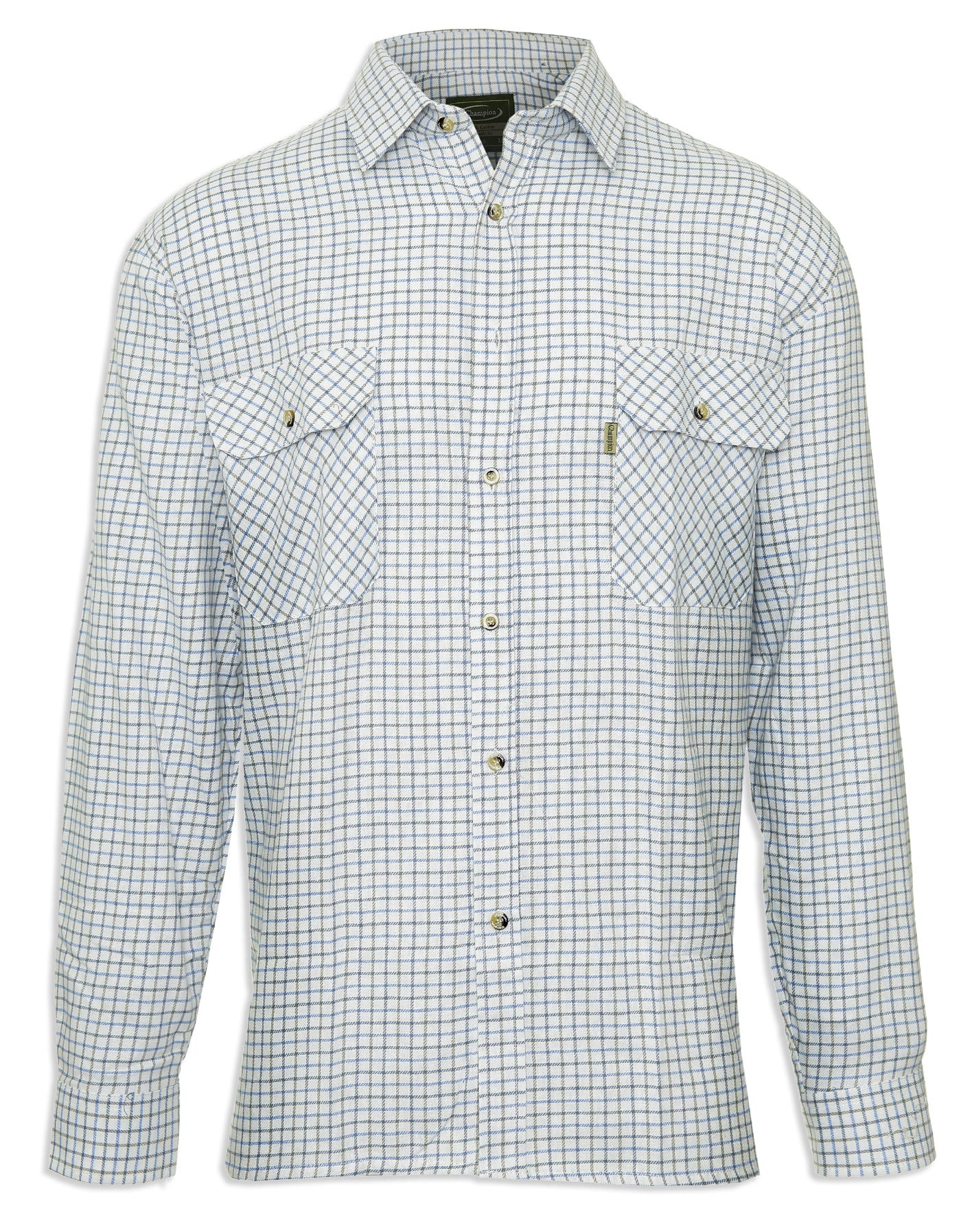 Champion 100% Cotton Tattersall Check Shirt Blue and green 