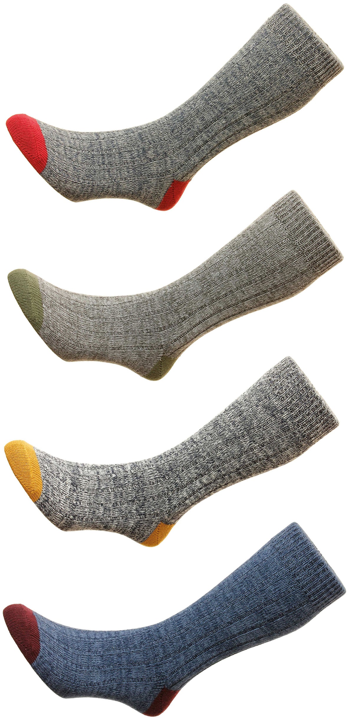 HJ Hall Ramsey Chunky Cotton Sock | Navy Marl Burgundy, Grey Green, Gold Grey, Red Grey,