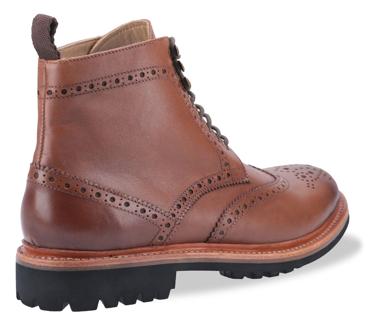 Burnished brown with leather welt goodyear sole 