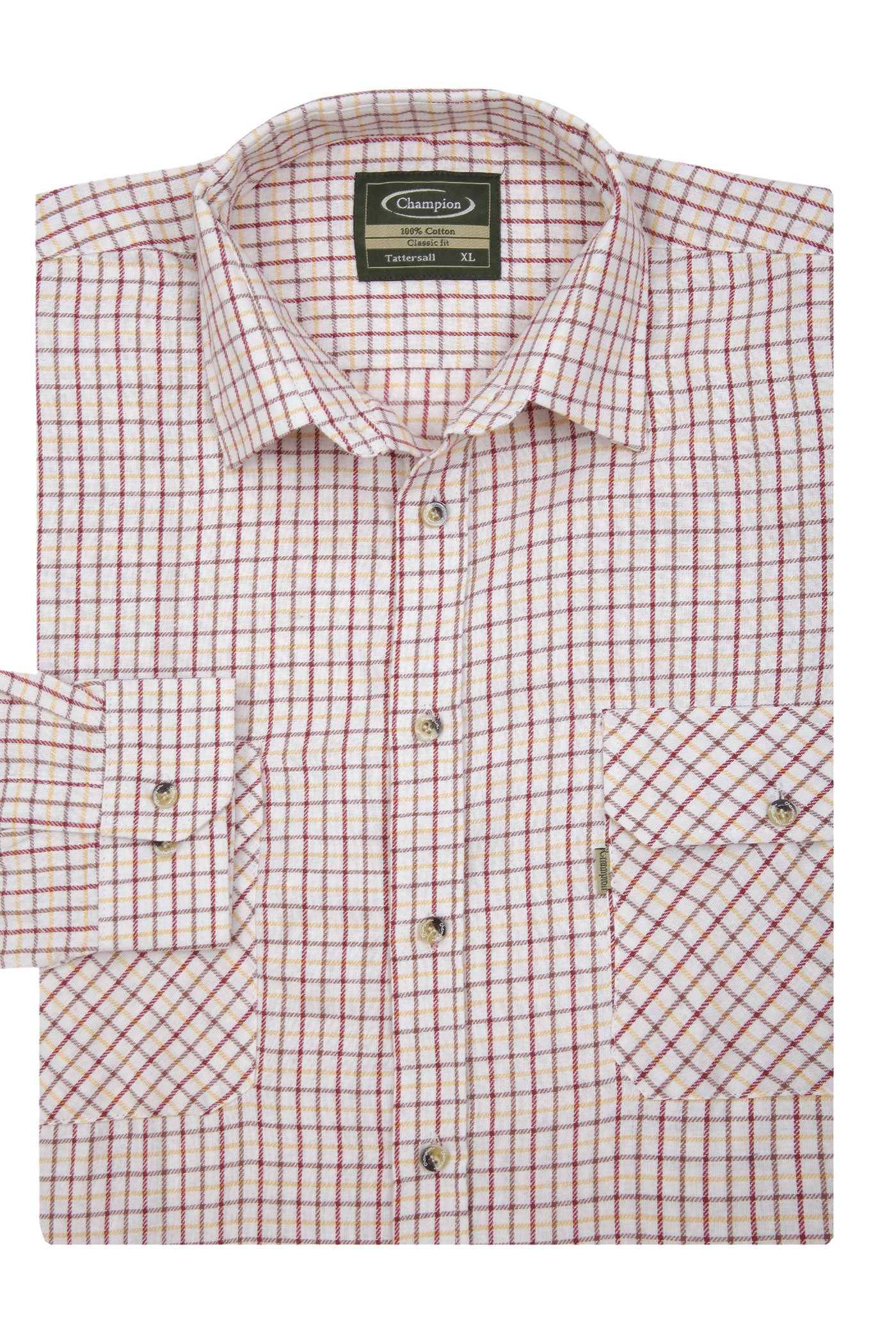 red Champion Tattersall Shirt, the classic country check shirt 