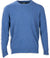Blue Aran Woollen Mills Troyer Crew Neck Merino Pullover #colour_blue