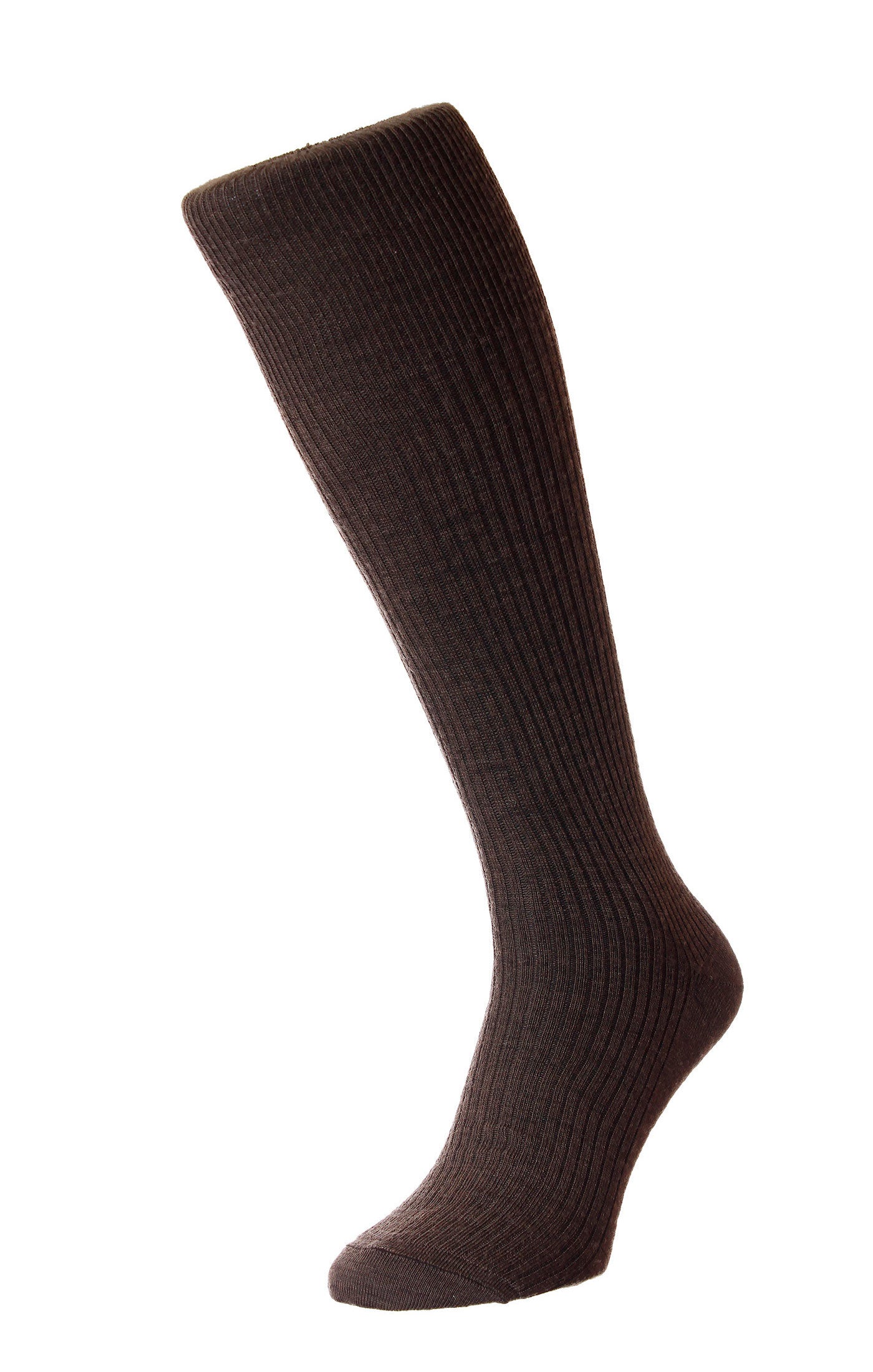 Dark Brown HJ Hall Immaculate Half Hose| Wool Rich 