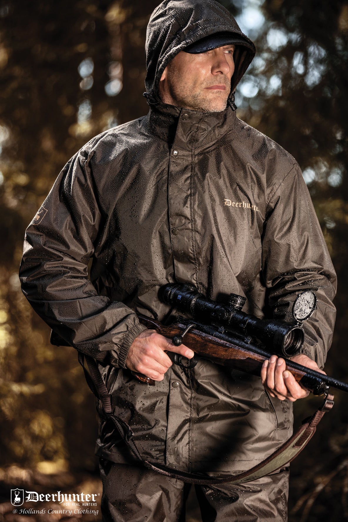 msn wearing Deerhunter Survivor Packable Rain Jacket