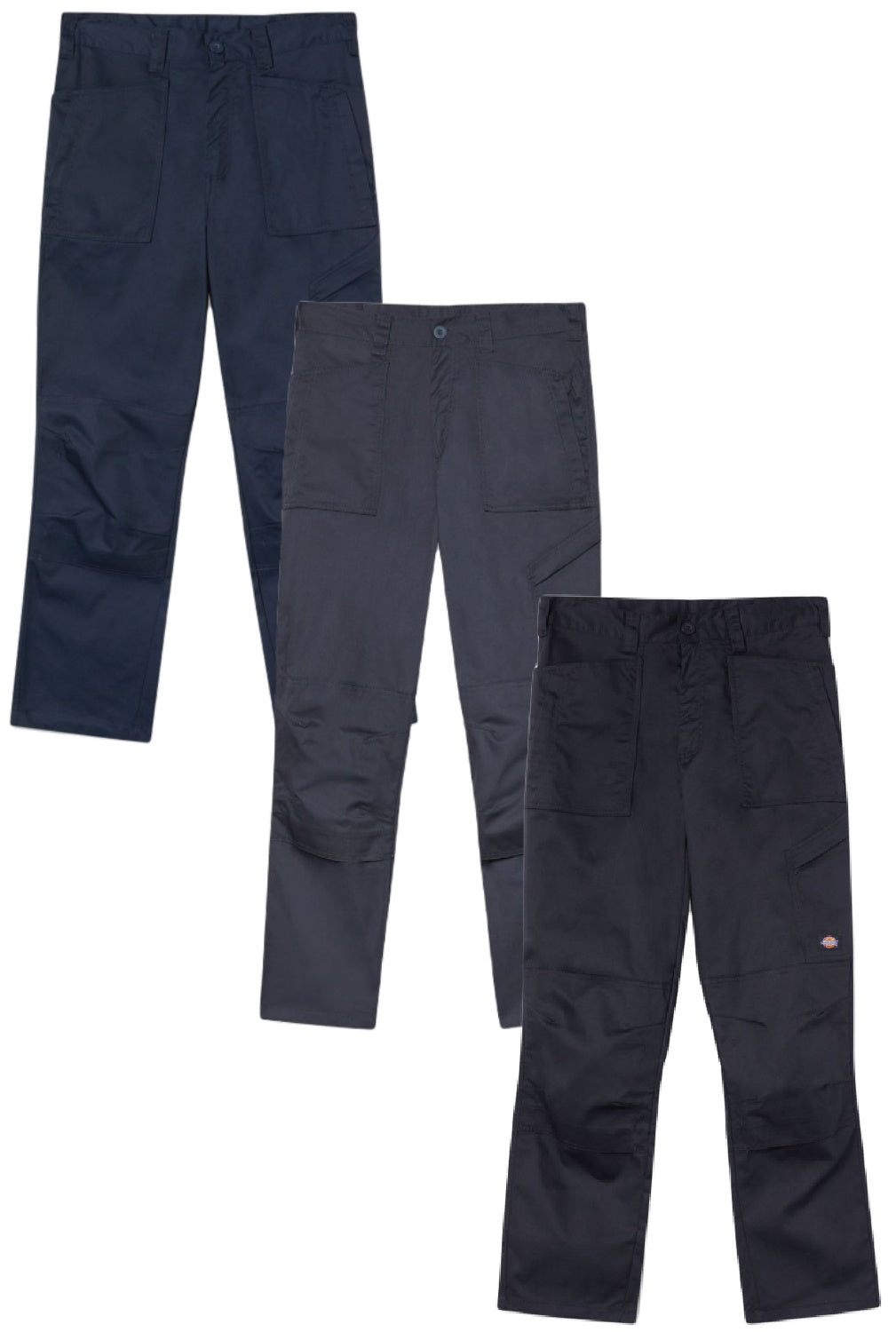 Dickies Action Flex Trousers in Navy Blue, Grey, Black