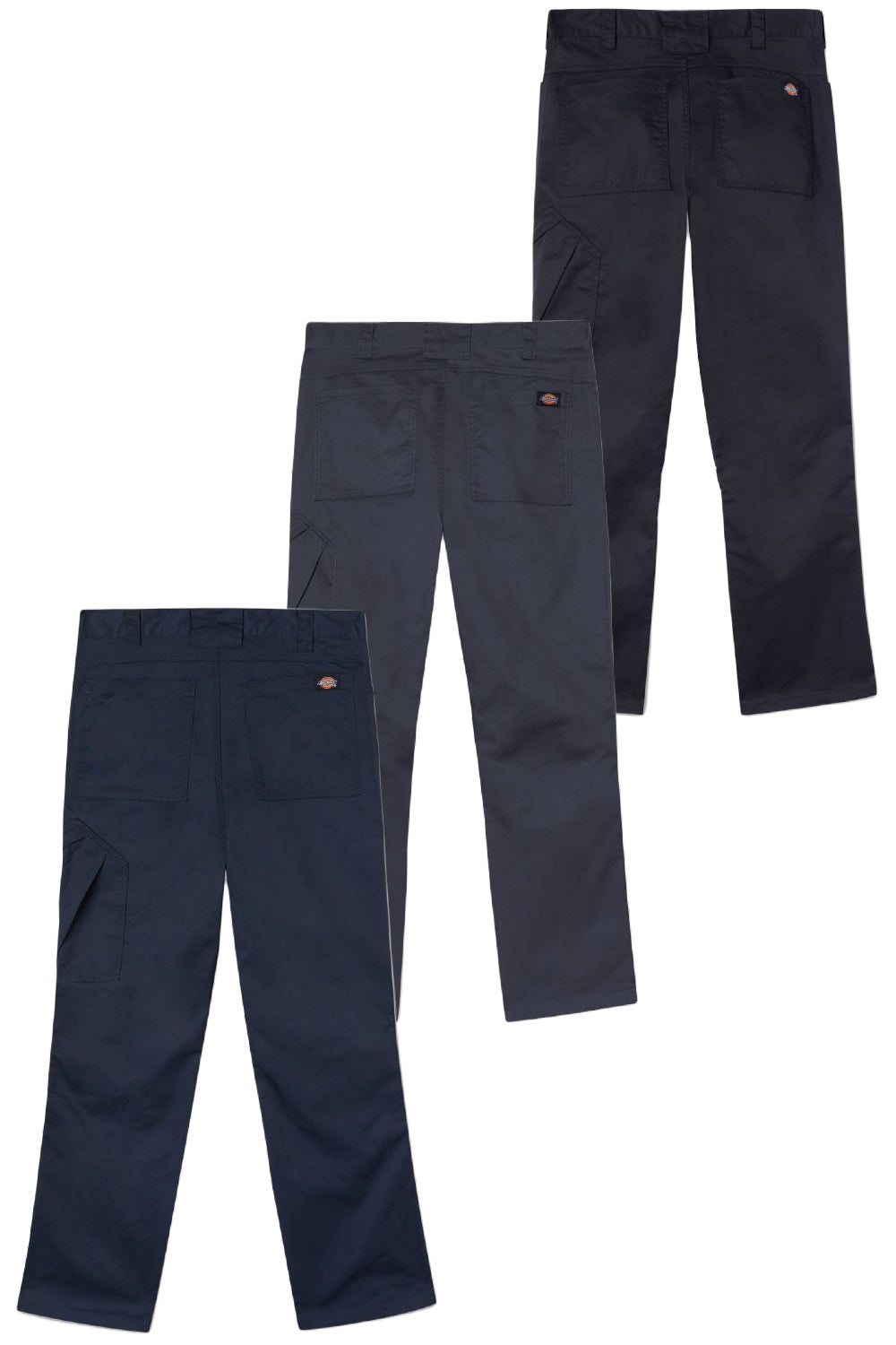 Dickies Action Flex Trousers in Navy Blue, Grey and Black