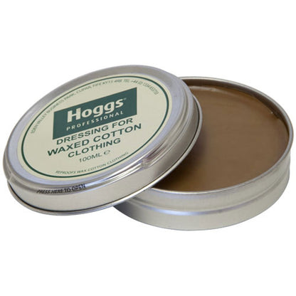Hoggs of Fife Professional Waxed Cotton Dressing - Neutral 100 mlopen showing wax