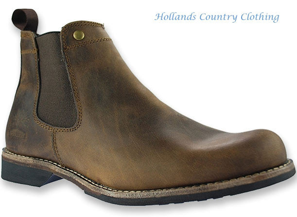 Woodland Crazy Horse Leather Chelsea Pull On Boot