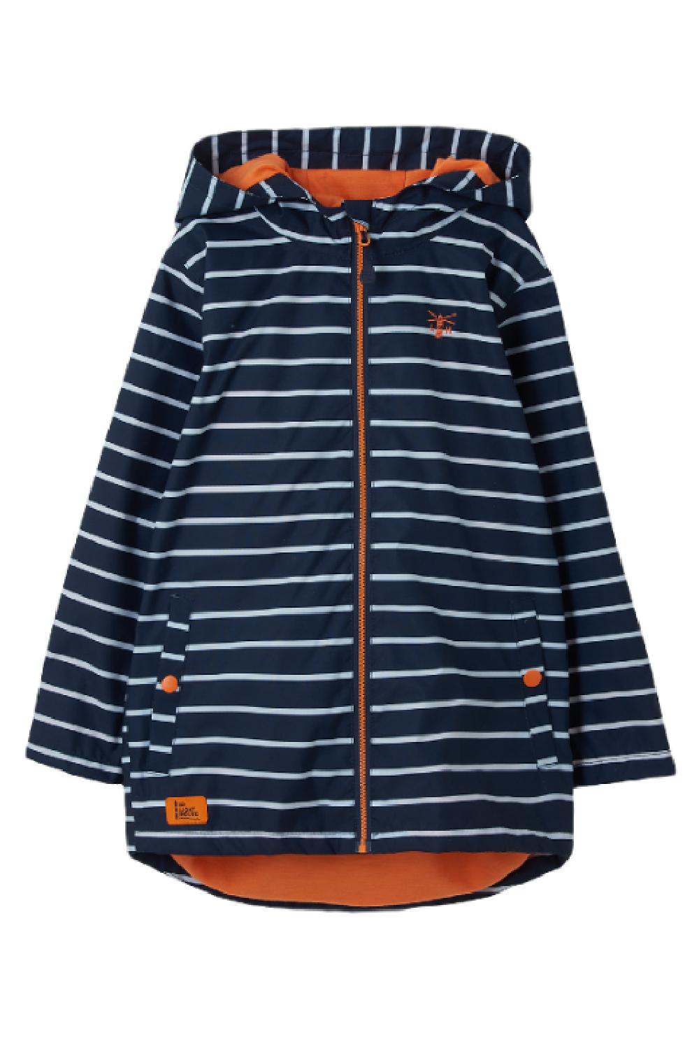 Lighthouse Boys Ethan Waterproof Jacket in Navy Stripe 