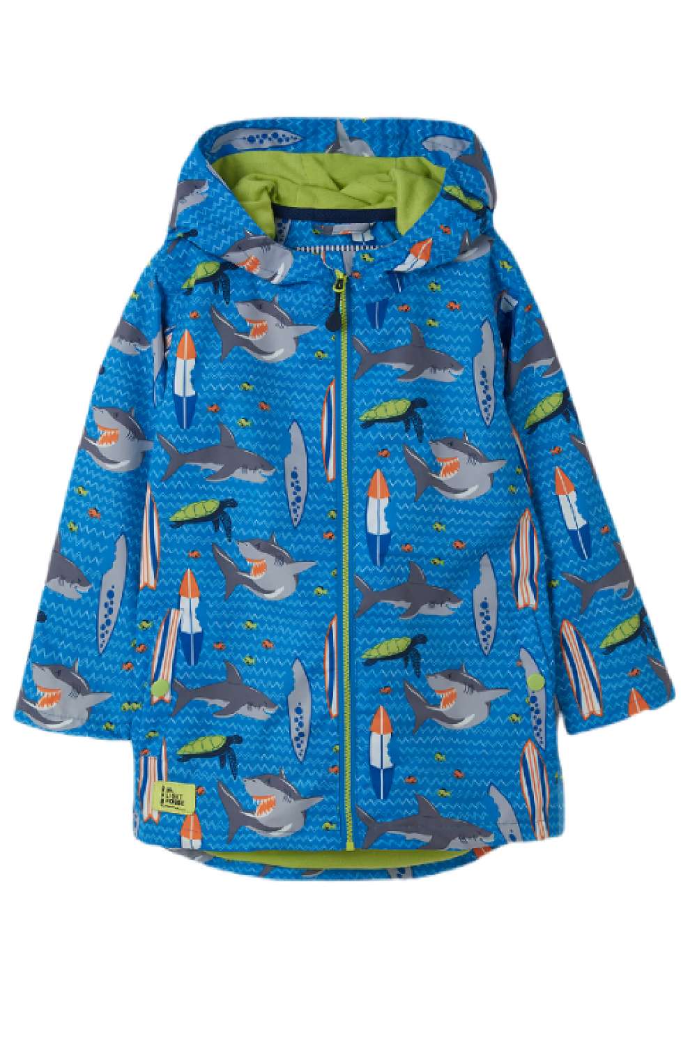 Lighthouse Boys Ethan Waterproof Jacket in Shark/Surf Print 