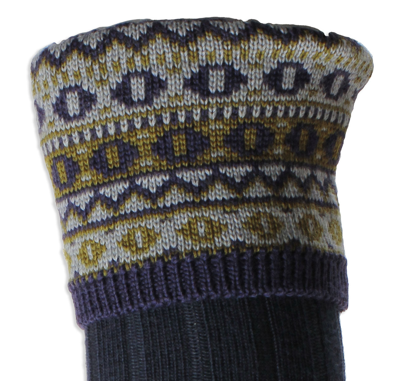 Fairisle pattern top for sock blue andGren