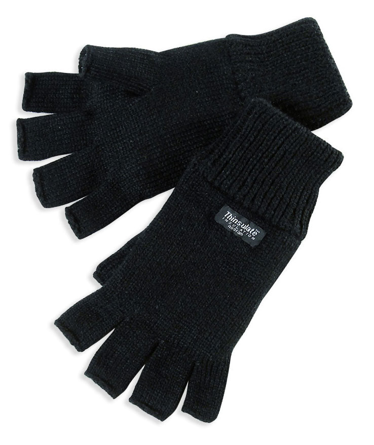 Fingerless Thinsulate Knitted Gloves black
