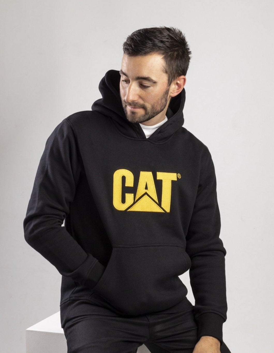 Caterpillar Trademark Hooded Sweatshirt in Black 