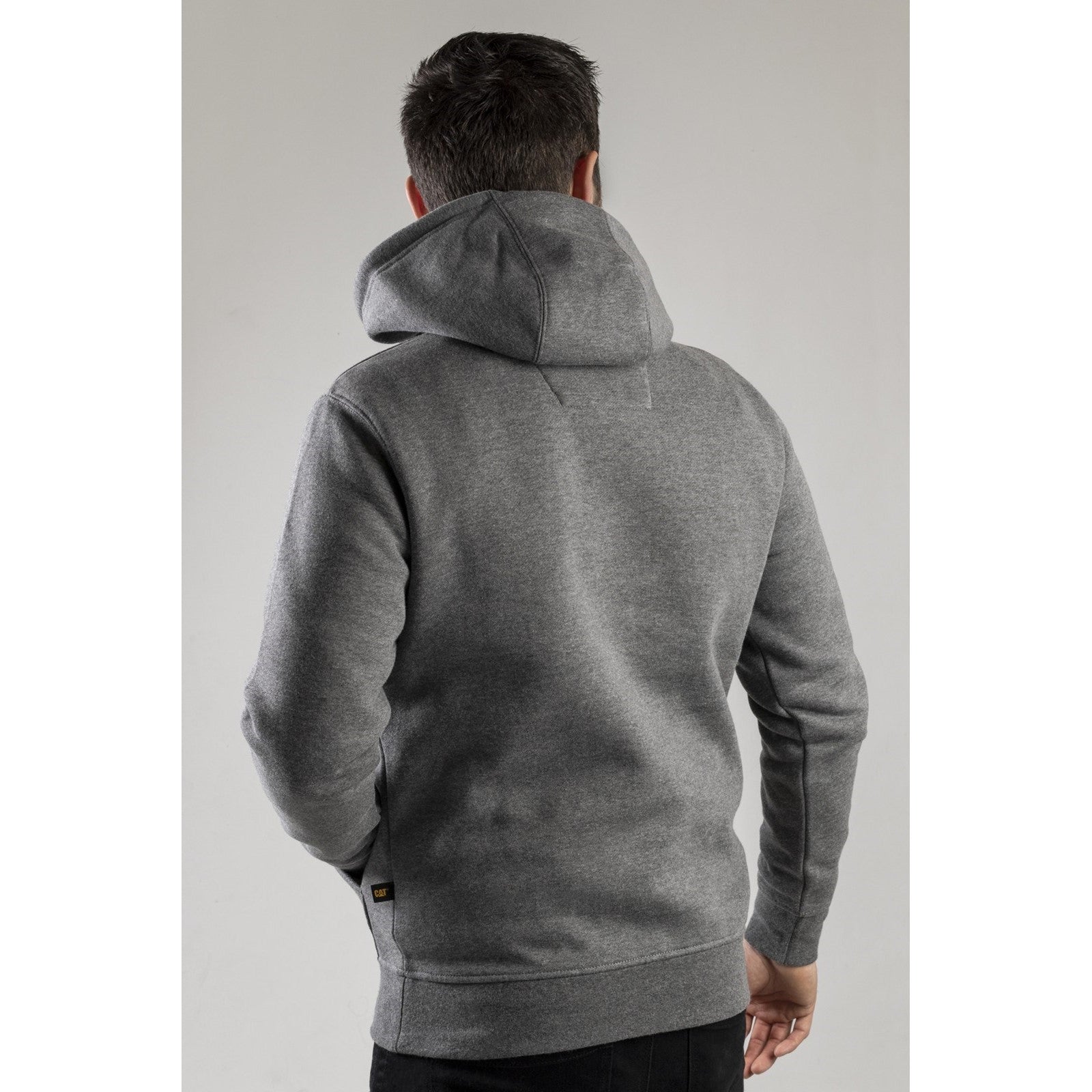 Caterpillar Trademark Hooded Sweatshirt in Heather Grey 