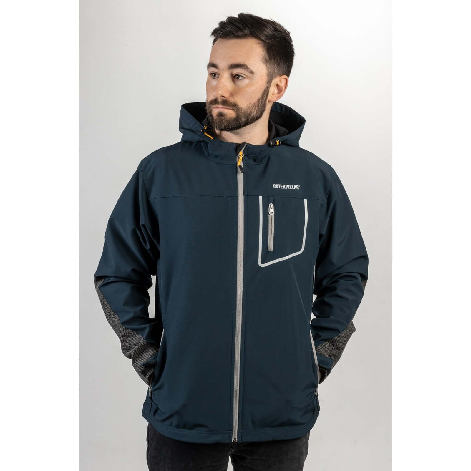 Caterpillar Capstone Hooded Soft Shell Jacket in Marine 