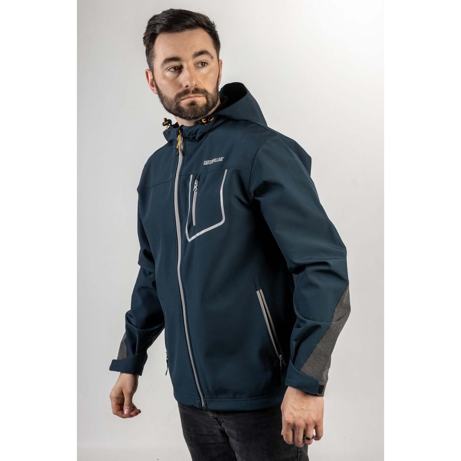 Caterpillar Capstone Hooded Soft Shell Jacket in Marine 