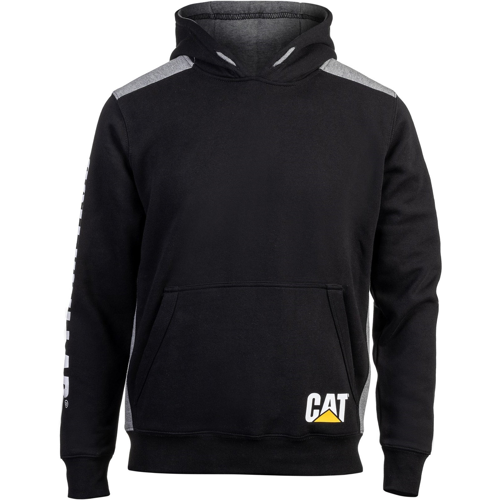 Caterpillar Logo Panel Hooded Sweatshirt in Black 