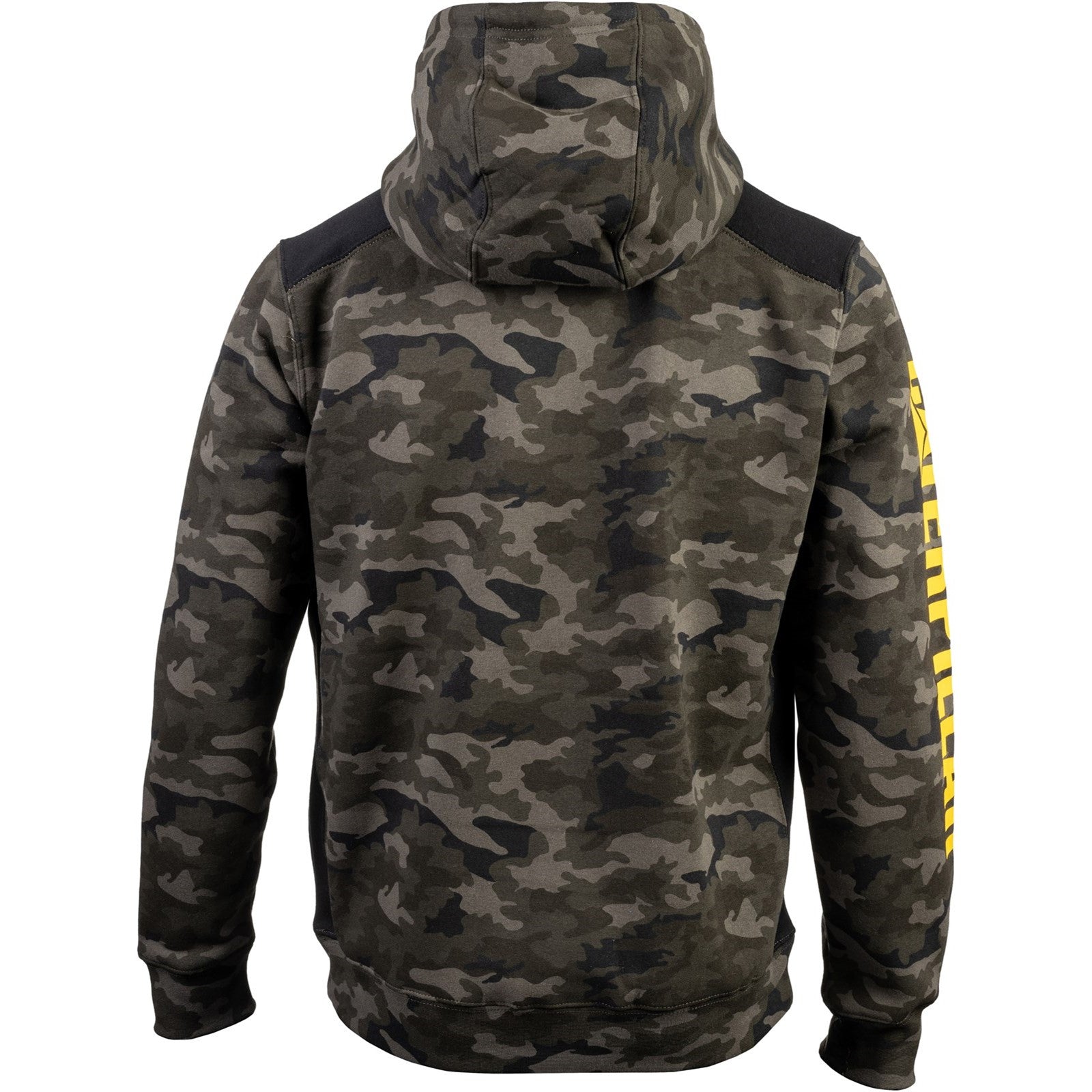 Caterpillar Logo Panel Hooded Sweatshirt in Night Camo 