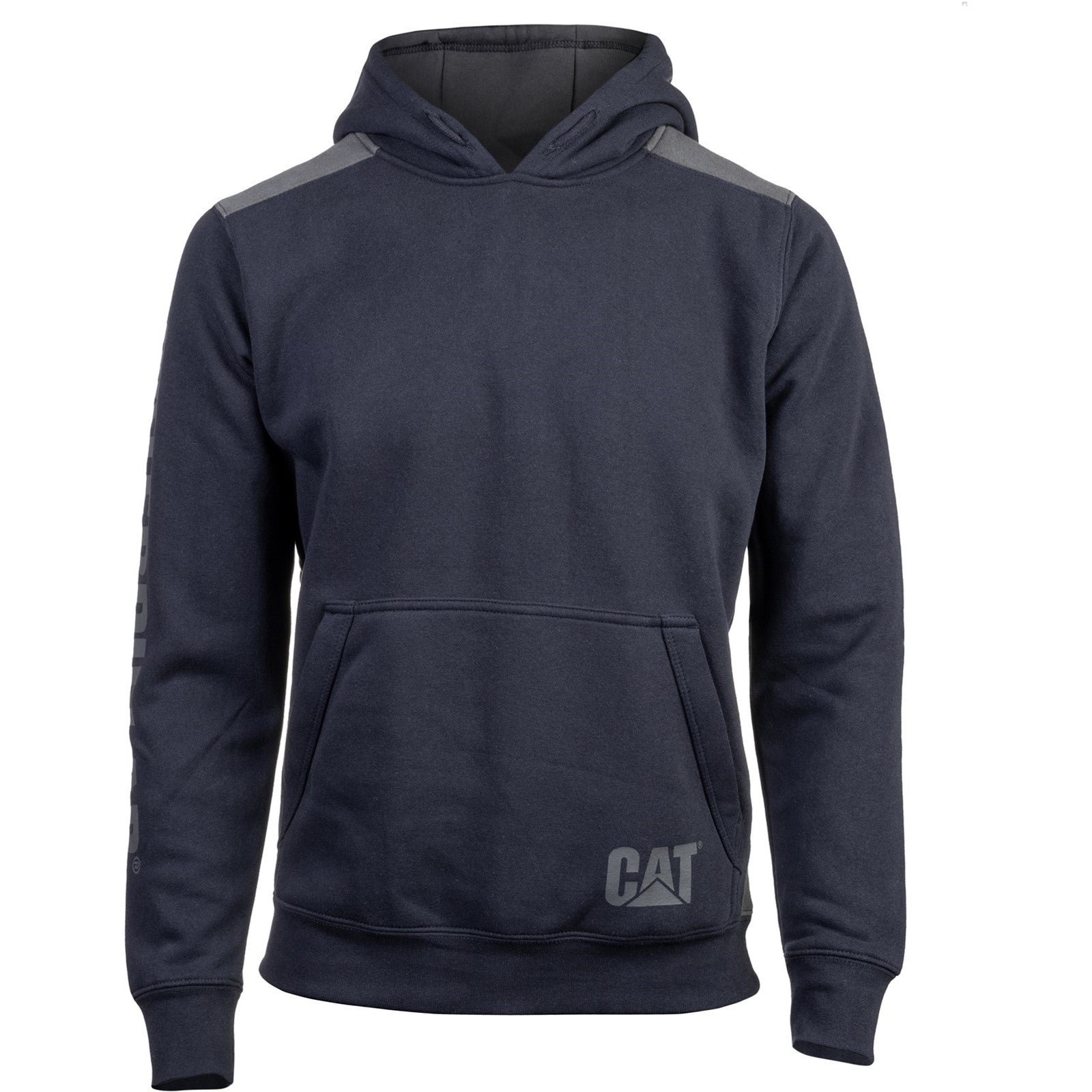 Caterpillar Logo Panel Hooded Sweatshirt in Navy 