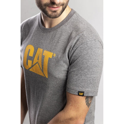 Caterpillar Trademark Logo T Shirt in Dark Heather Grey 