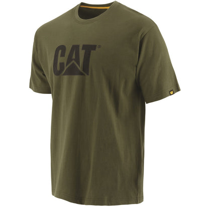 Caterpillar Trademark Logo T Shirt in Chive 