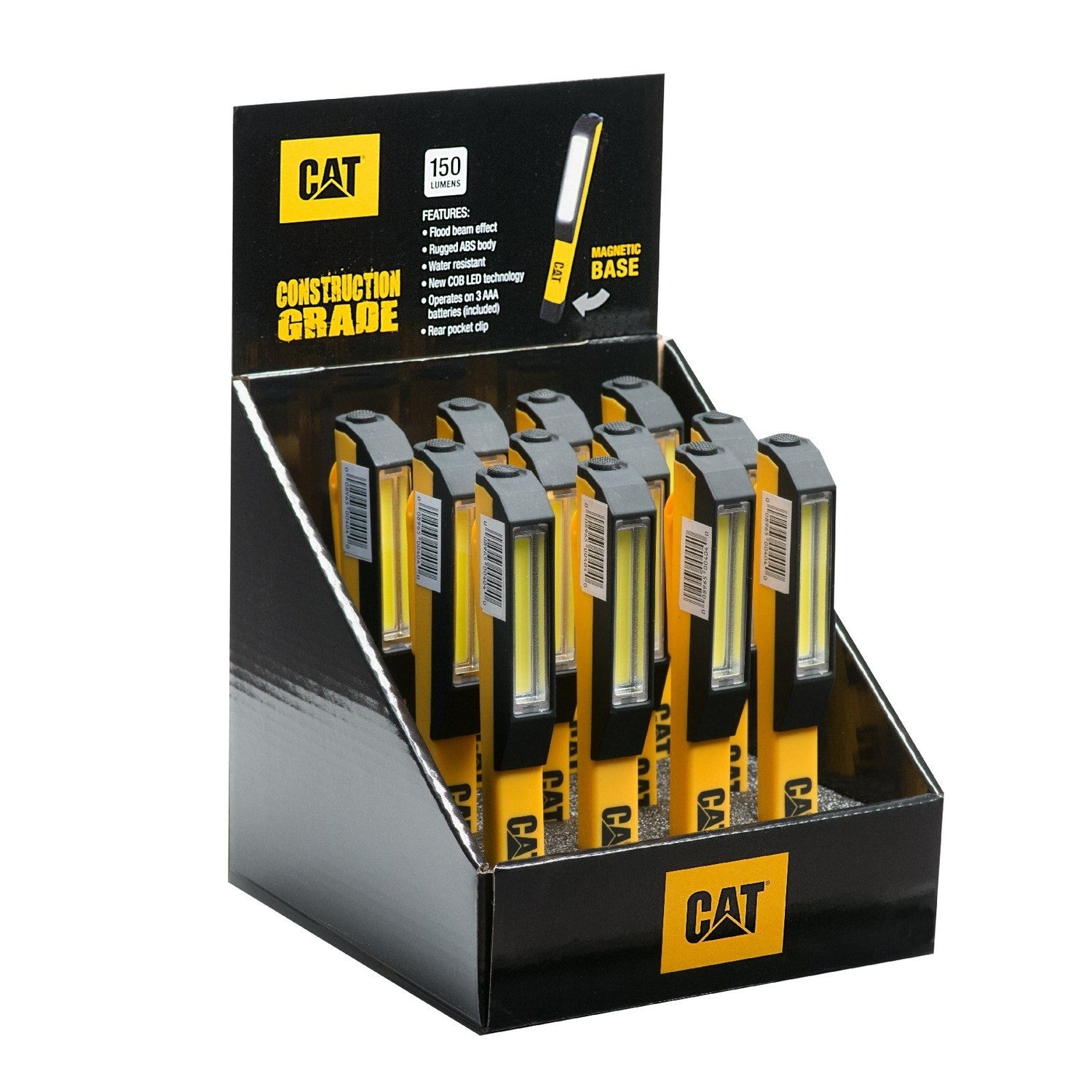 Caterpillar Pocket Cob 175 Lm Display 12 Pieces in Black/Yellow