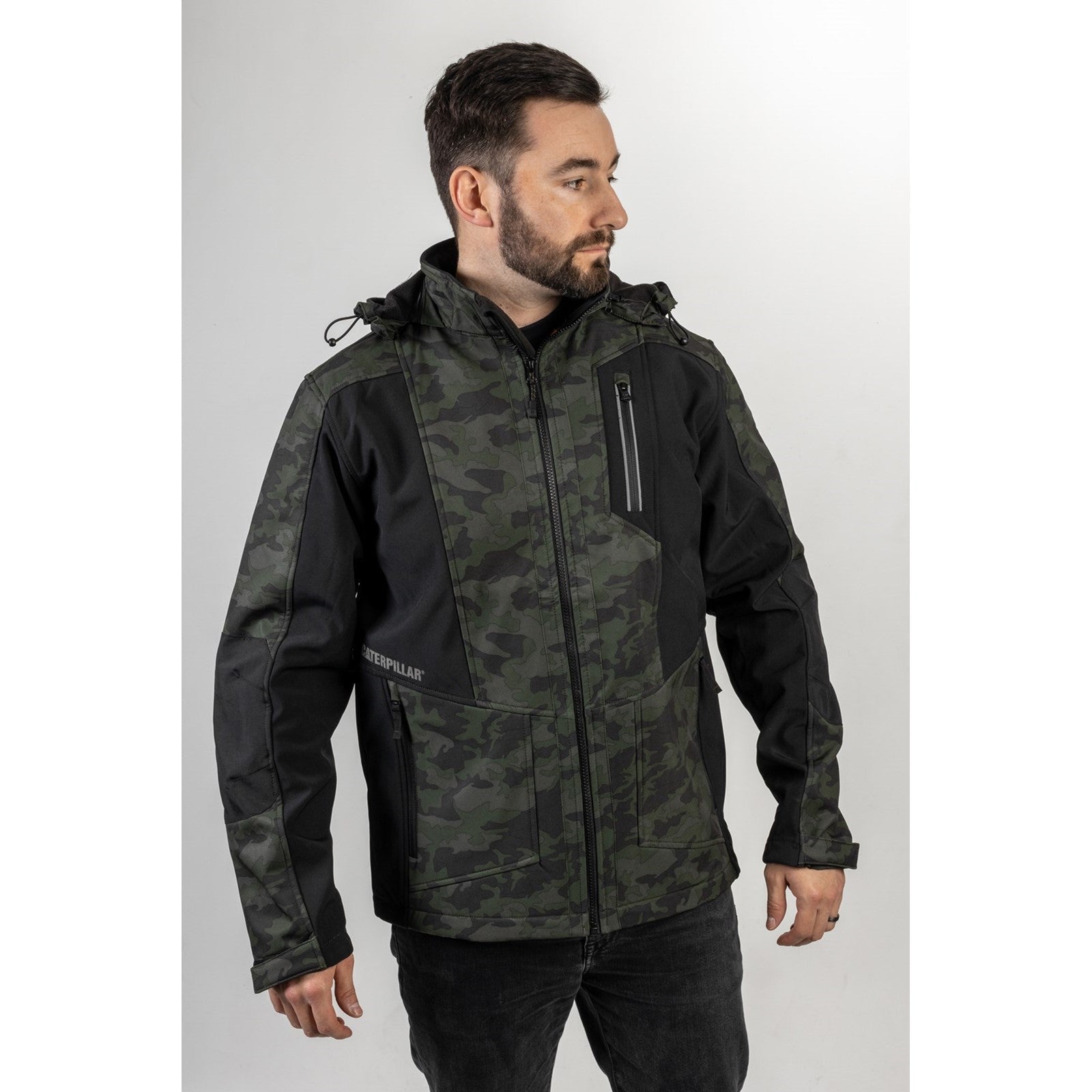 Caterpillar Mercury Soft Shell Jacket in Night Camo 