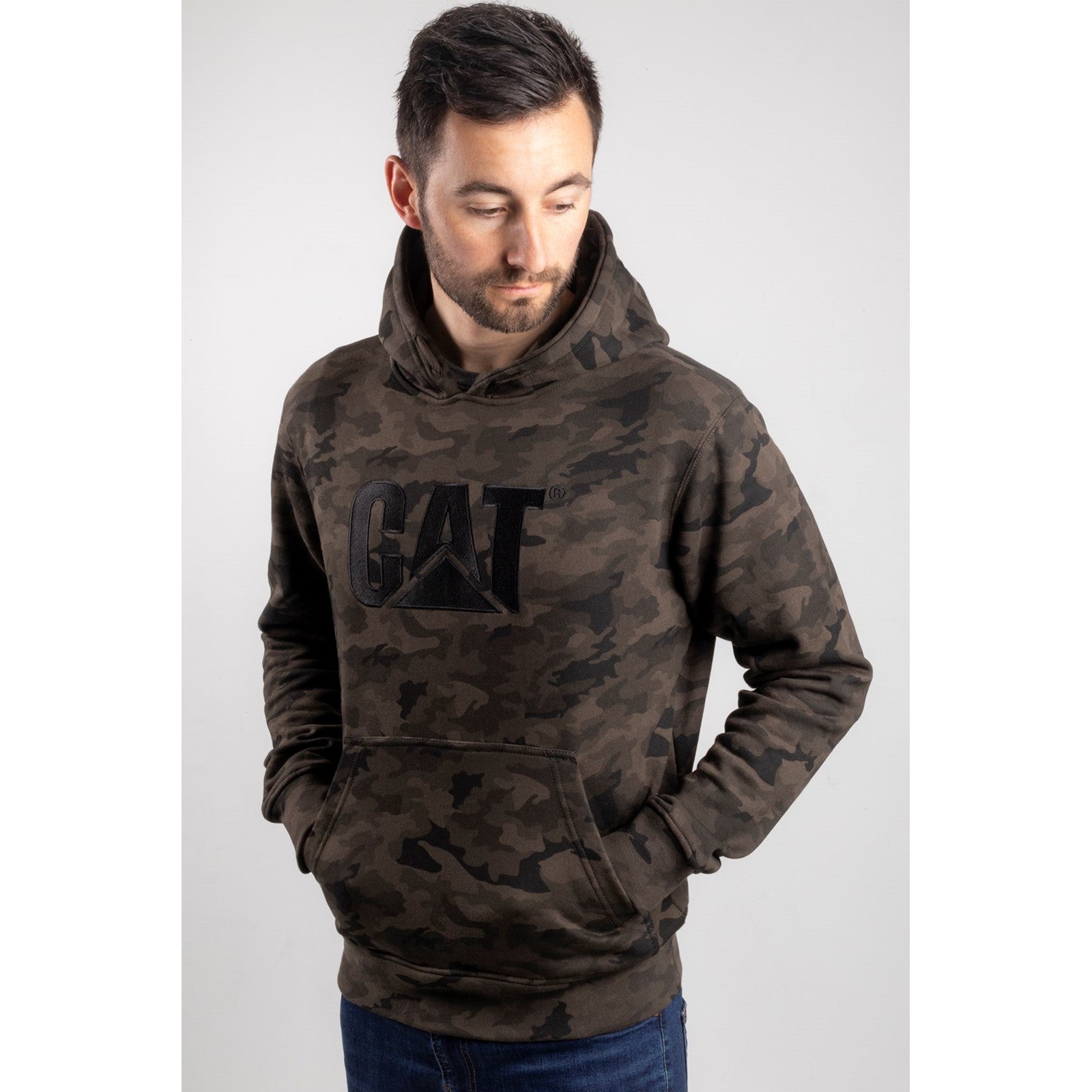 Caterpillar Trademark Hooded Sweatshirt in Night Camo 