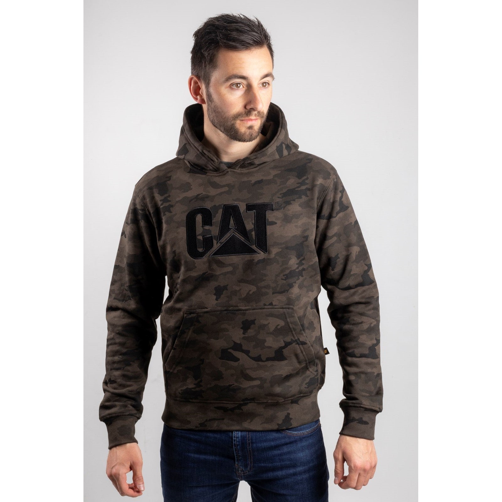 Caterpillar Trademark Hooded Sweatshirt in Night Camo 