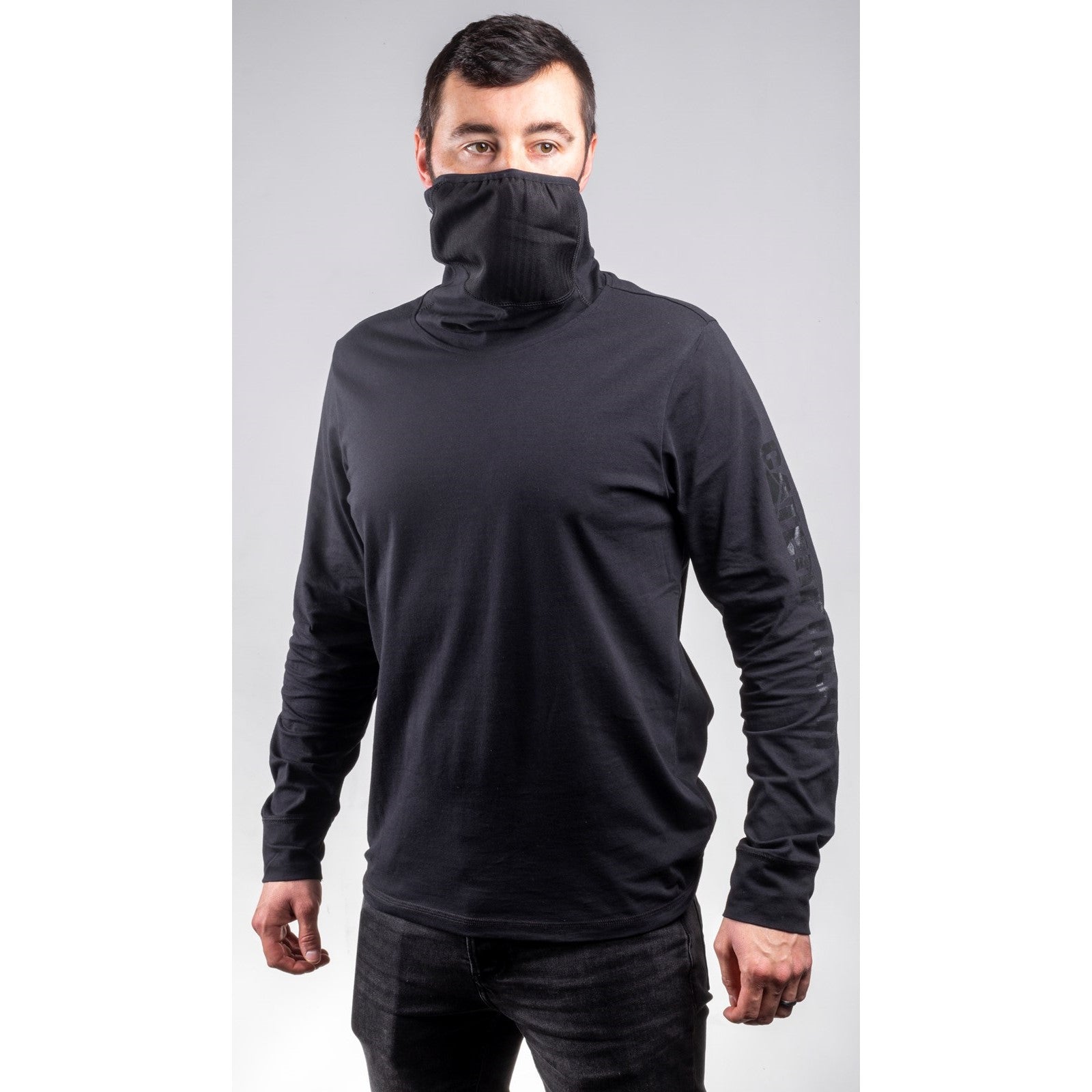 Caterpillar Viraloff Long Sleeve Gaiter Tee in Black