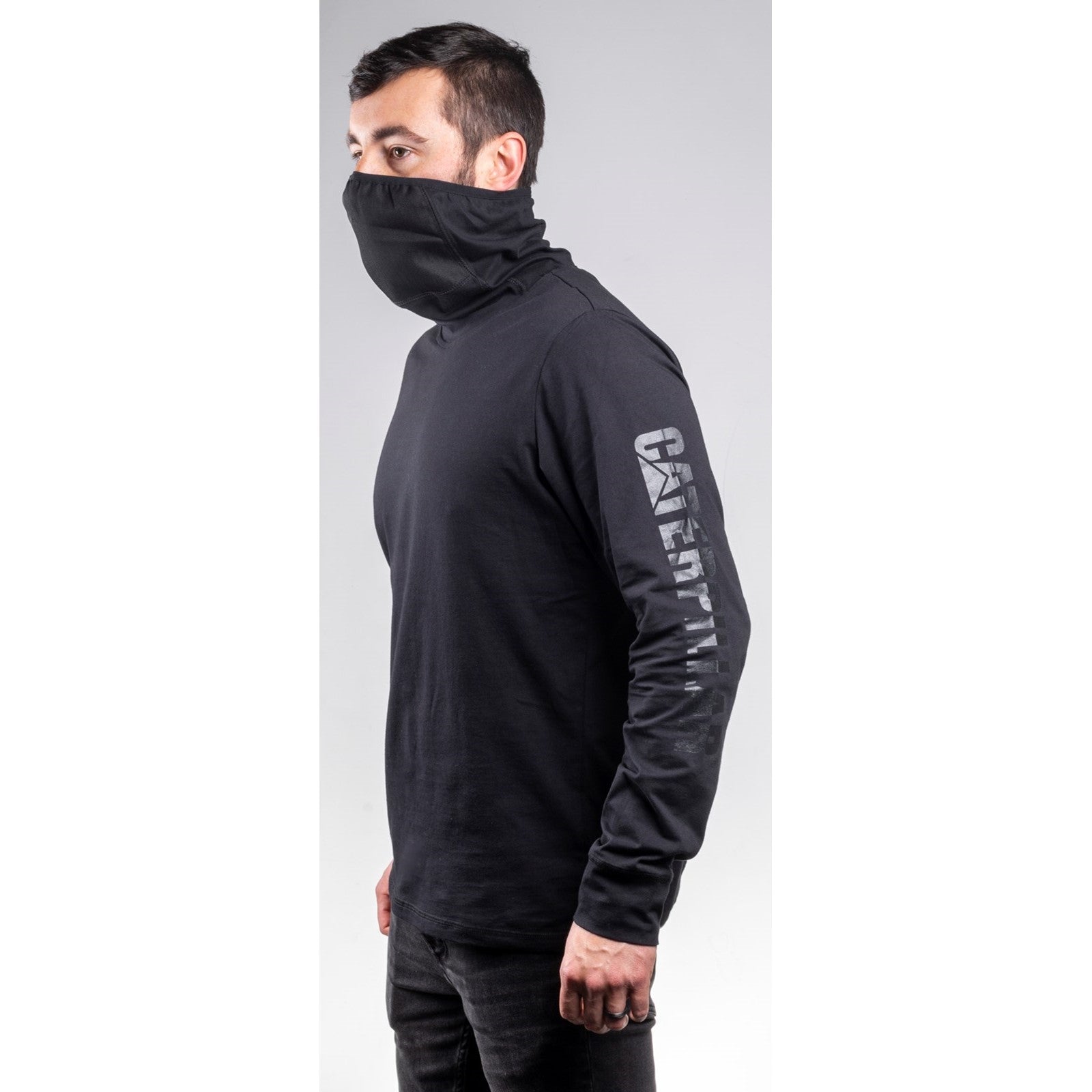 Caterpillar Viraloff Long Sleeve Gaiter Tee in Black