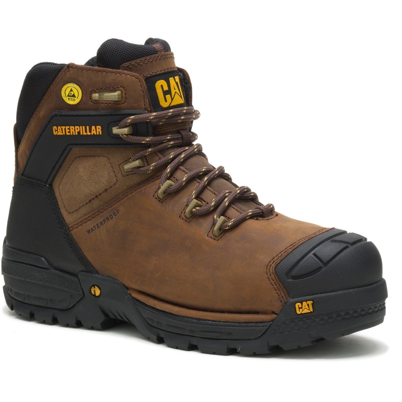 Caterpillar Excavator Safety Boot in Brown 