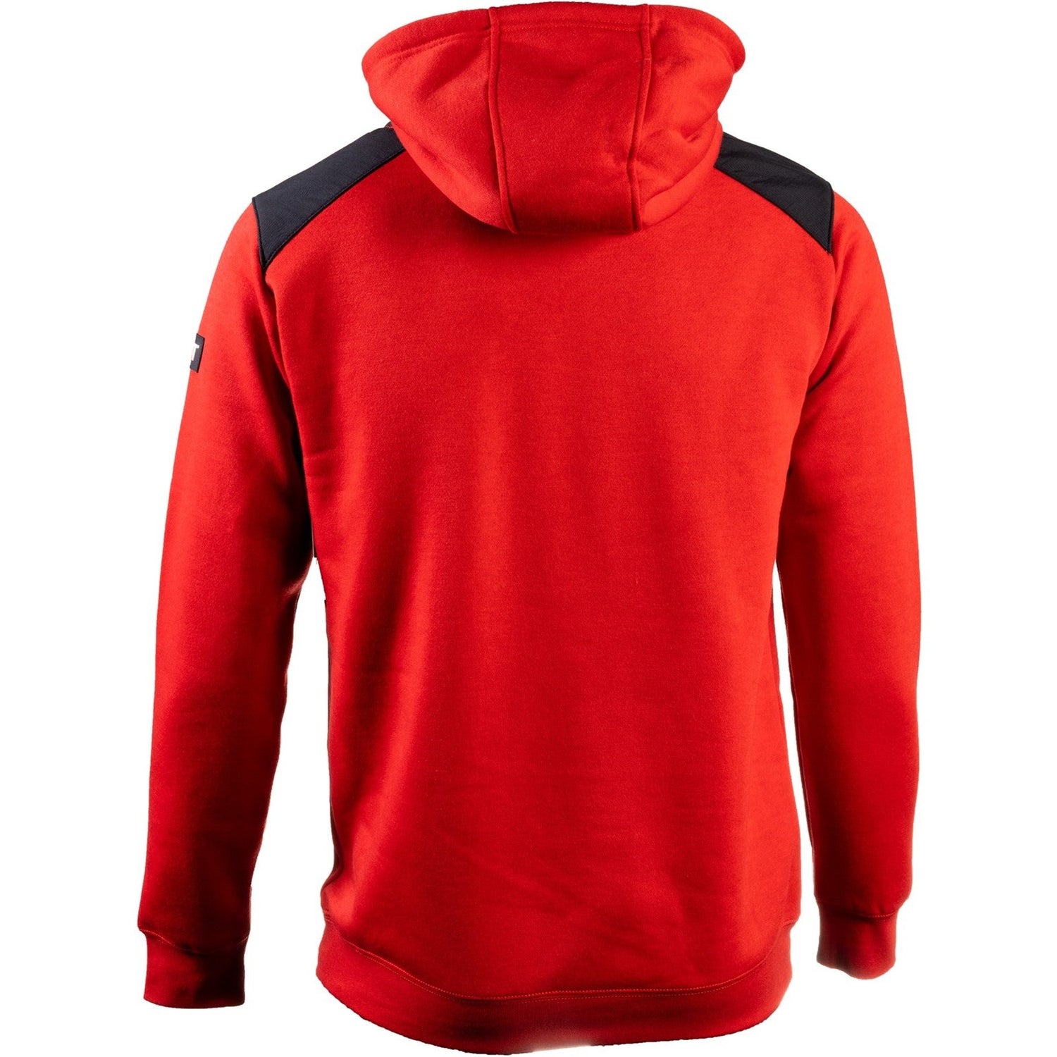 Caterpillar Essentials Hooded Sweatshirt. Hot Red. Rear view 