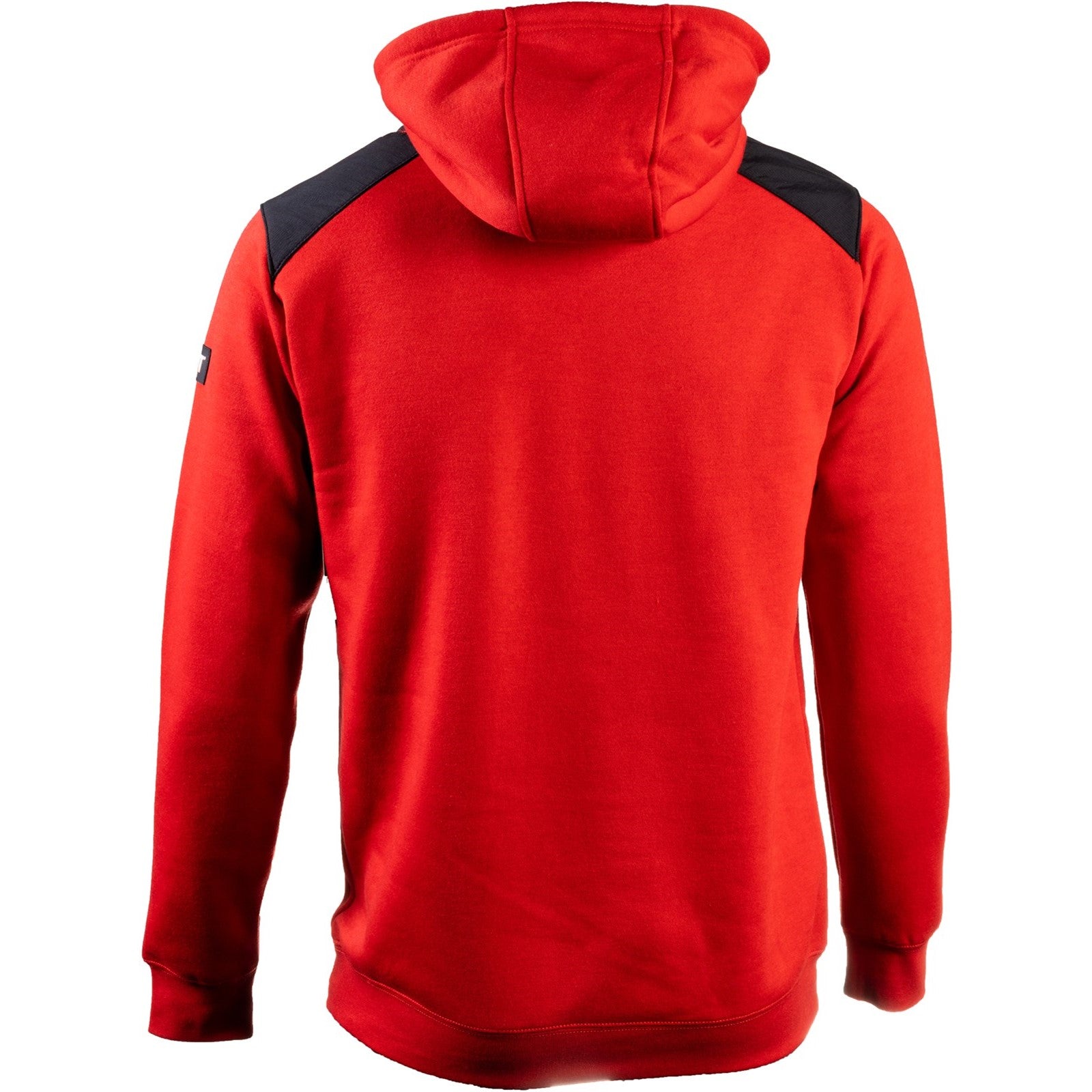 Caterpillar Essentials Hooded Sweatshirt. Hot Red. Rear view 