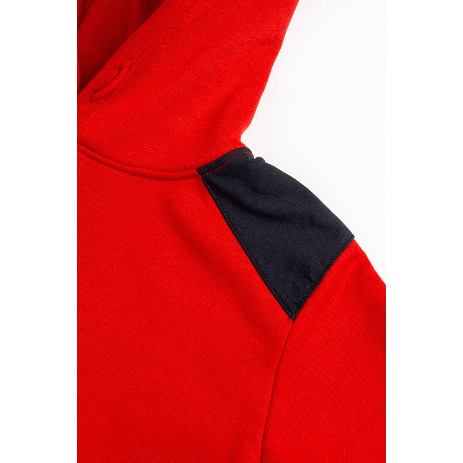 Caterpillar Essentials Hooded Sweatshirt. Hot Red. Shoulders 