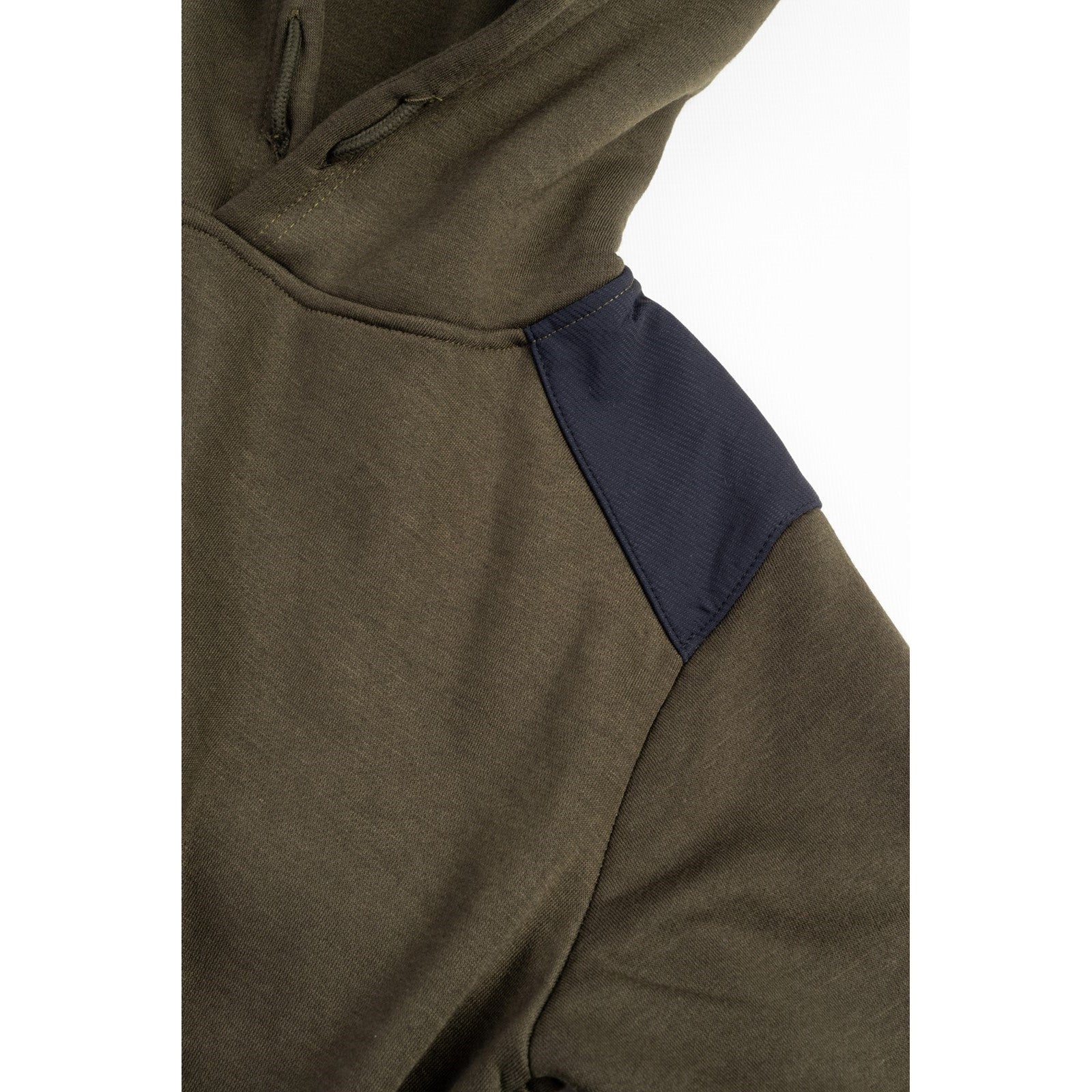 Caterpillar Essentials Hooded Sweatshirt. Army Moss. Shoulders 