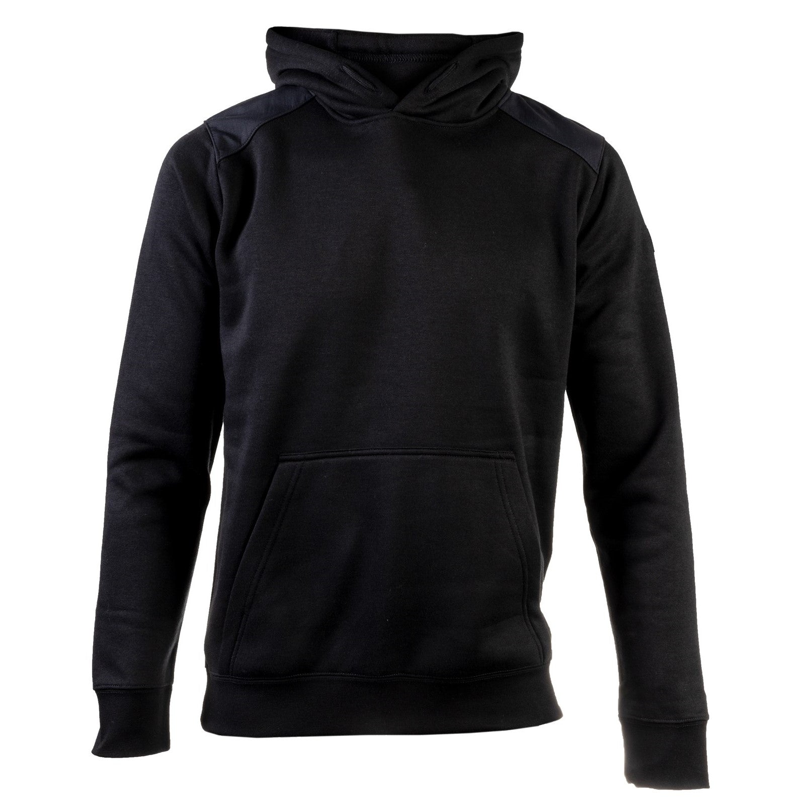 Caterpillar Essentials Hooded Sweatshirt.  Black. Front View 