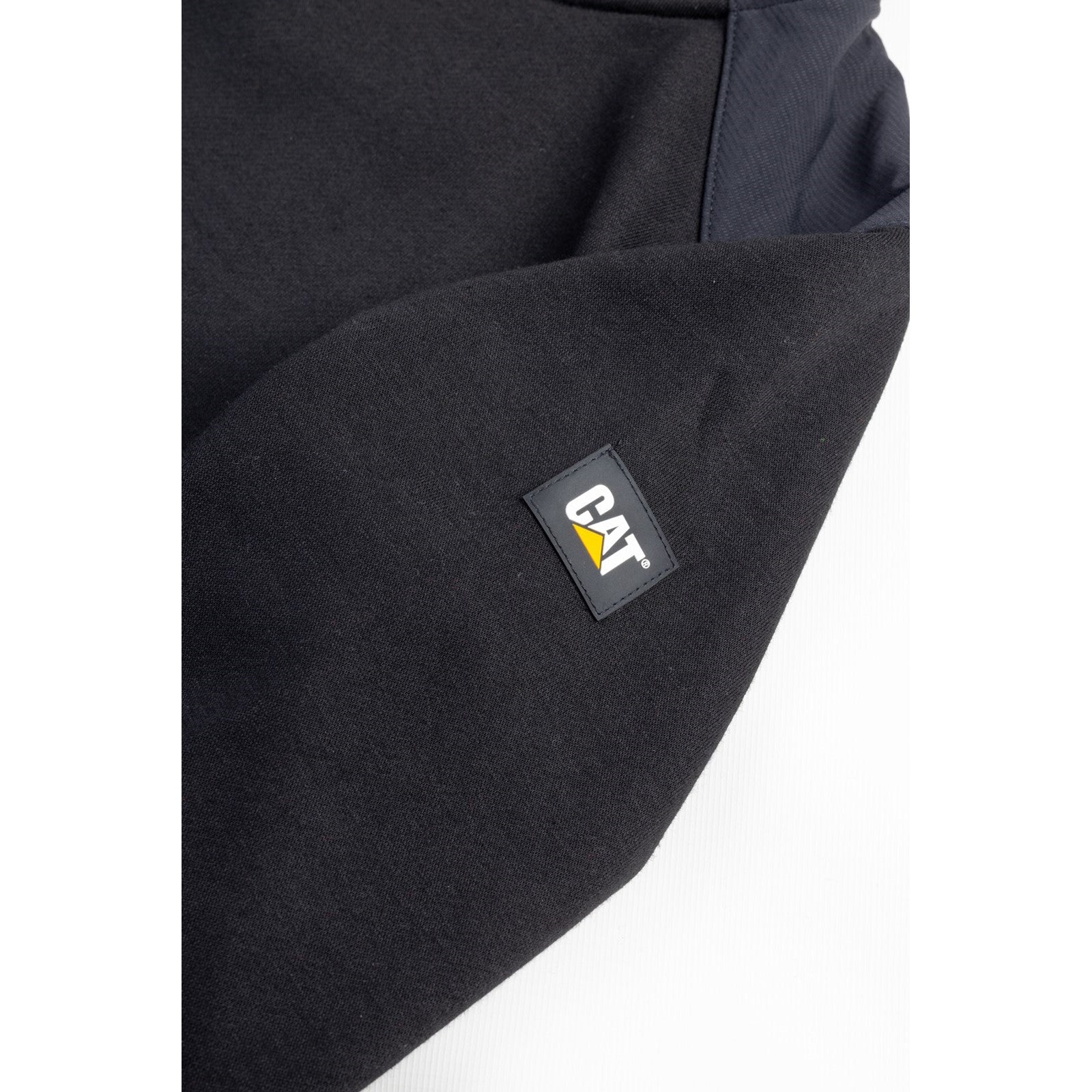 Caterpillar Essentials Hooded Sweatshirt. Black. Sleeve 