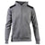 Caterpillar Essentials Hooded Sweatshirt. Dark Hheather Grey. Front View #colour_dark-heather-grey