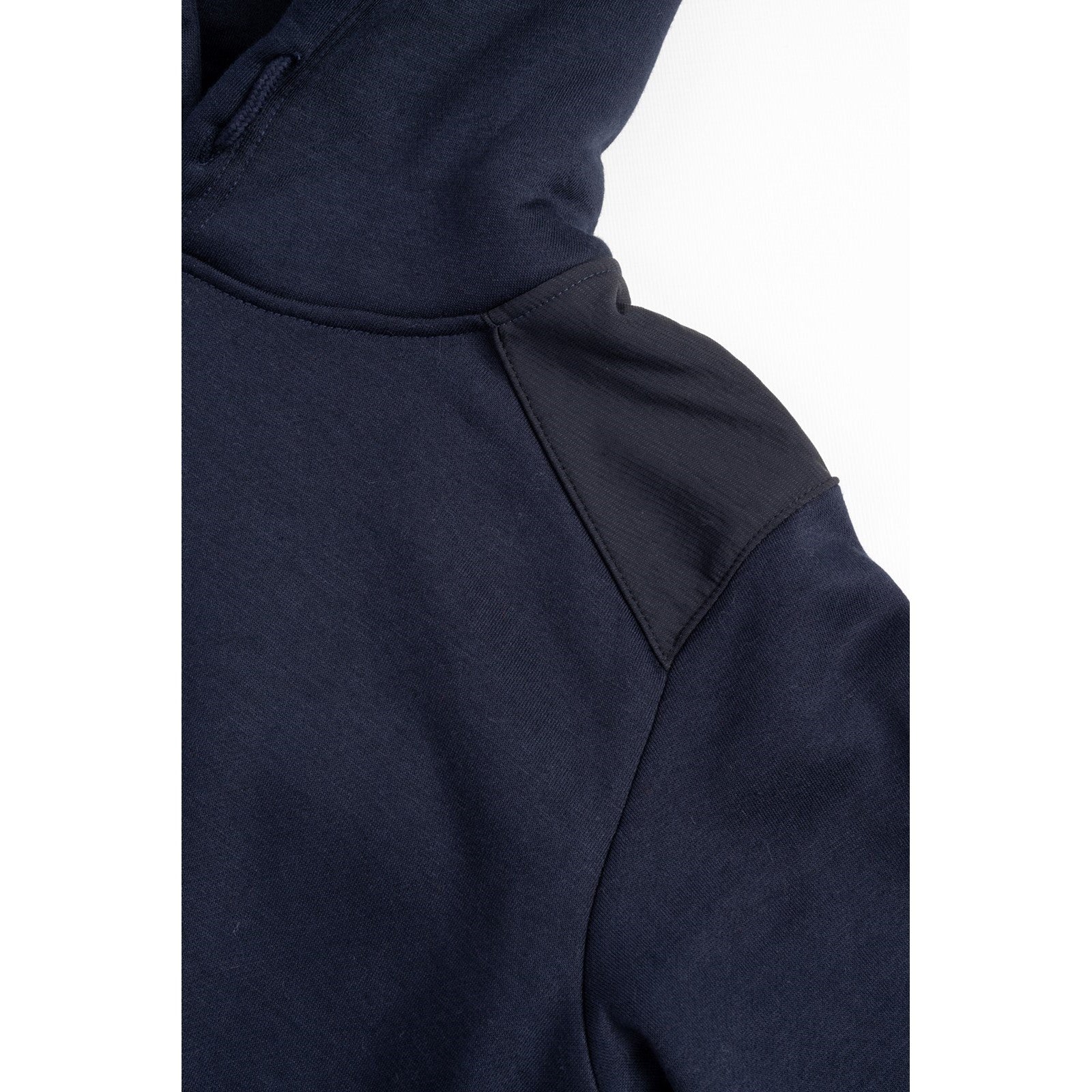 Caterpillar Essentials Hooded Sweatshirt. Navy. Shoulder 