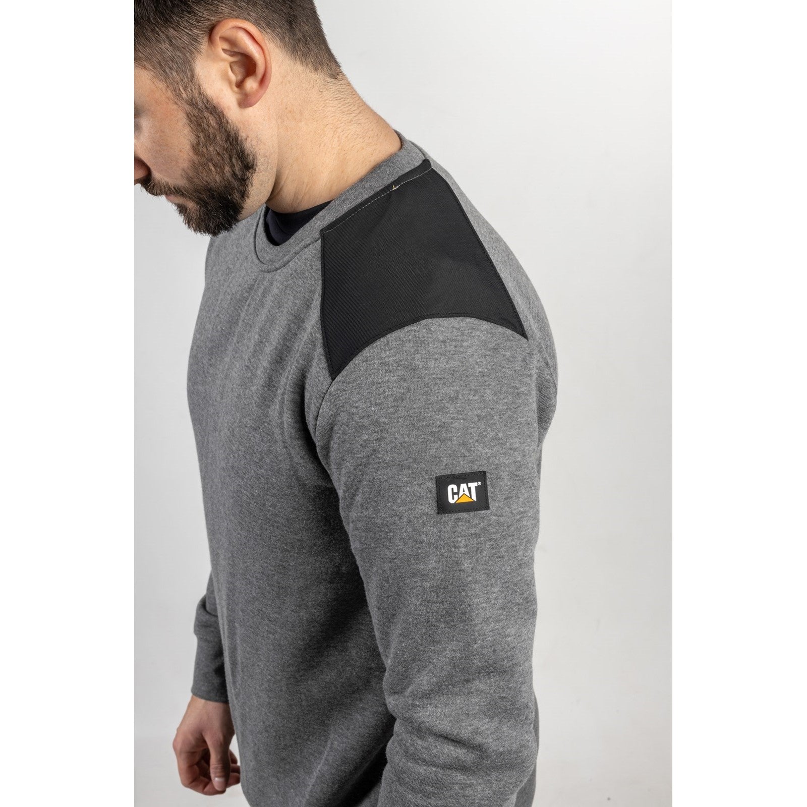 Caterpillar Essentials Crewneck Sweatshirt in Dark Heather Grey