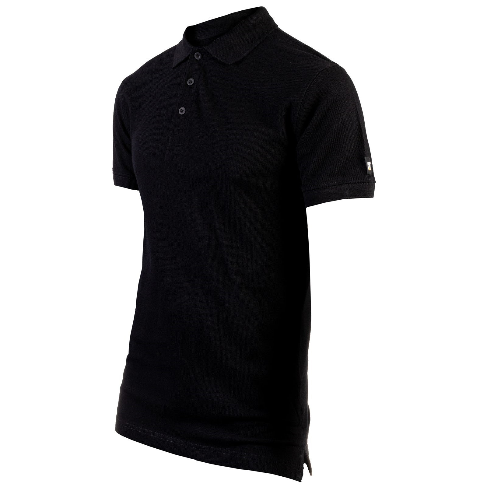 Caterpillar Essentials Polo Shirt. Black. Front View 