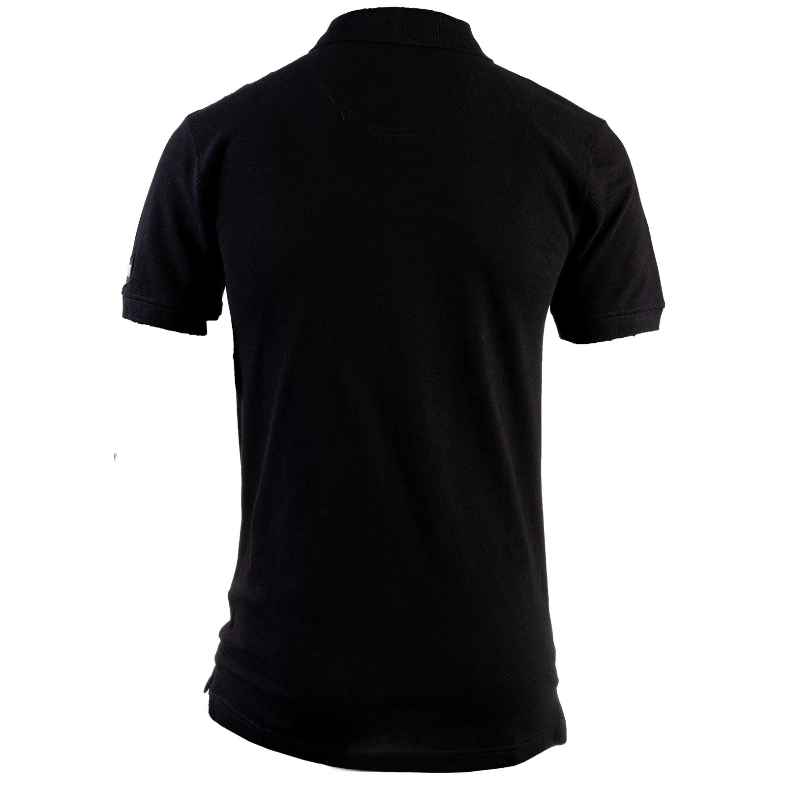 Caterpillar Essentials Polo Shirt. Black. Rear View. 