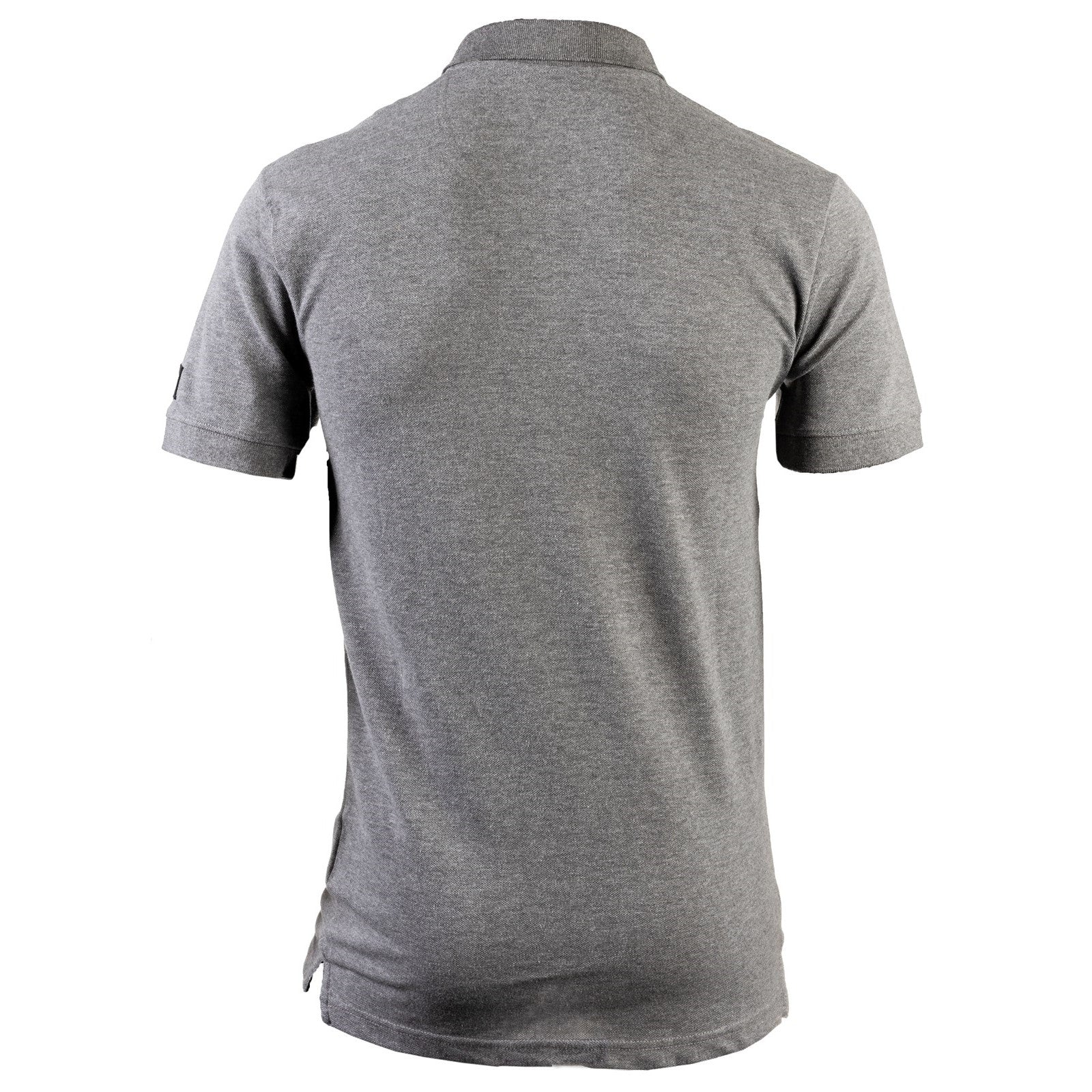 Caterpillar Essentials Polo Shirt. Dark Heather Grey. Rear View 